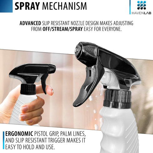 16oz 4 Pack Reusable Plastic Spray Bottle Sprayer for Bleach, Auto Detailing, Water Plants, Grilling, Haircuts