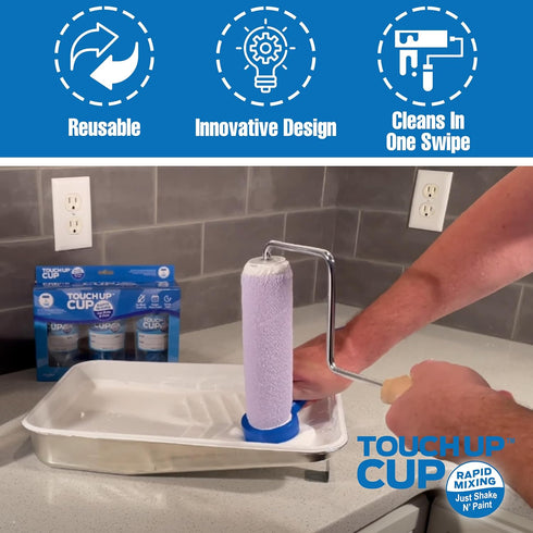 Touch Up Cup Roller Saver Paint Roller Cleaner Tool, House Painting Supplies, 1 Pack