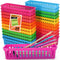 Pencil Basket Tray, 24 Pack Plastic Classroom Pencil Organizer, Colorful Crayon Basket for Classroom Home Office Storage