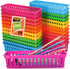 Pencil Basket Tray, 24 Pack Plastic Classroom Pencil Organizer, Colorful Crayon Basket for Classroom Home Office Storage