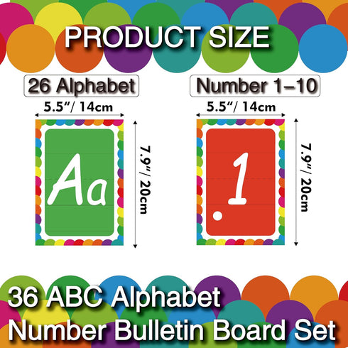 YIYDONG 36 Set, Set Alphabet Bulletin Board Alpethabet Line ABC Number Poster Classroom Decorating Preschool English