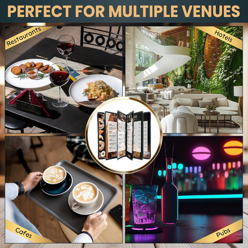 8.5 11 Inch, 6 12 4 Pack Menu Covers x Page View Clear View Menu Holder Transparent Menu Sleeve, Fits Letter Size Paper