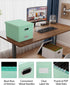 Oterri File Organizer Box with Lid, Portable Hanging File Box for Letter/Legal Storage, Mint-green Leather, 1 Pack