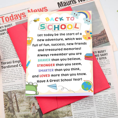 Frvyherz 3rd 5th 6th 1st Back to School Card for Kids Students, First Day of School Card for Daughter Son, Back