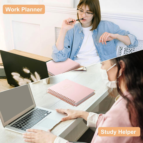 Hardcover Spiral Notebook with Tabs, 7"x10" Large Spiral Lined Journals for Women, 240 Pages College Ruled, 5 Subject,