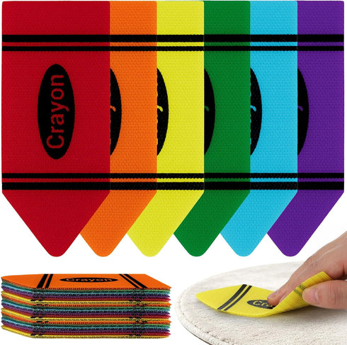AKAIXI 24PCS Crayon Carpet Spots Markers for Classroom Decorations 4.7" x 2" Pastel