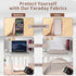 Faraday Fabric (43"W × 108"L + 300"L Tape), EMP Proof Military Grade Cloth, Blocks Cellular Signals, WiFi, Bluetooth