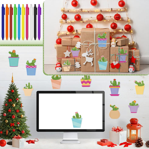 Cactus Sticky Notes with Cactus Pen, Cute Cactus Notepads Set, Fun Cactus Gifts, Self Adhesive