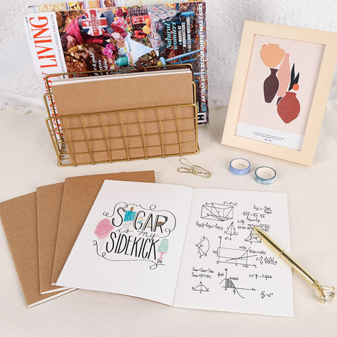 EOOUT 48pcs Kraft Paper Notebooks | Journals for Kids, Blank Paper, 60 Pages, 80GSM, 8.3 X 5.5 Inch, Travel Journal Set