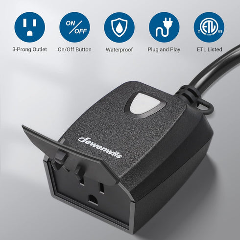 DEWENWILS Wireless Remote Control Electrical Outlet Switch, 15 AMP Heavy Duty, Waterproof, 100 Feet Range