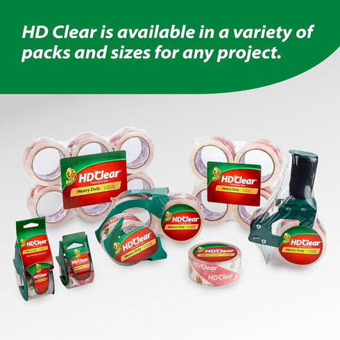Duck HD Clear Packing Tape Refills, 6 Rolls, Heavy Duty for Shipping and Moving