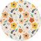 Round Gaming Mouse Pad, Non-Slip Rubber Base Mat with Stitched Edge 7.9 x 7.9 Inch, Adorable Flower
