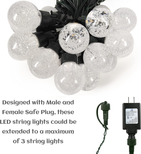 AWQ 35 Commercial 20 G50 Bulbs FT Globe String Lights Outdoor Grade Light with Shatterproof LED Waterproof Extendable