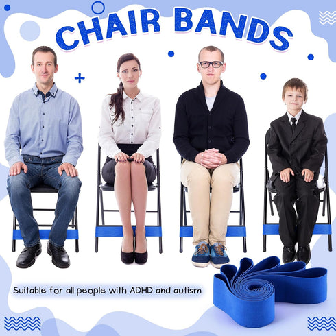 Honoson 24 0.6mm Pcs Chair Bands for Kids with Fidgety Feet Stretchy Resistance Latex Fidget Chair Bands Flexible
