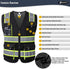 JKSafety Hi Vis Reflective Safety Vests for Men & Women, High Visibility Vest with Pockets, Black, XXL