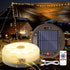 4 1 42ft 3600mAh 8 Camping String Light in Retractable Solar /USB Rechargeable Waterproof Hanging Outdoor Camping