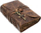 Vintage Leather Journal - Leather Bound Journal with Antique Handmade Deckle Edge Vintage Paper - Book of Shadows (Red