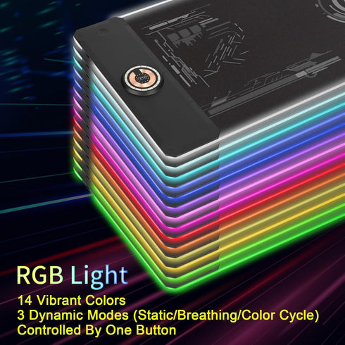 JOYYE 15W Large Gaming Mouse Pad with Magnetic Wireless Charger Fast Charging, RGB Light LED Mousepad Desk Mat, Smooth