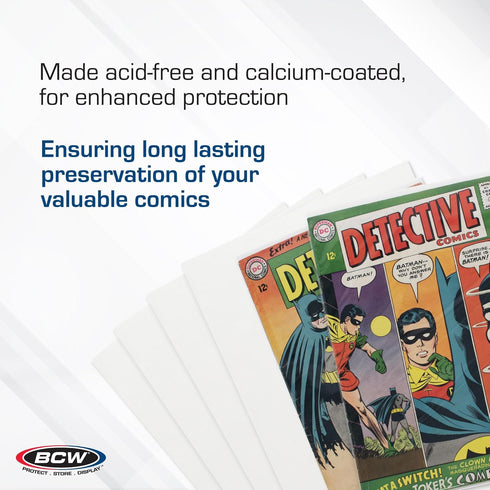 BCW Silver Comic Book Backing Boards 7" x 10.5" – 100 Pack, Certified Acid-Free