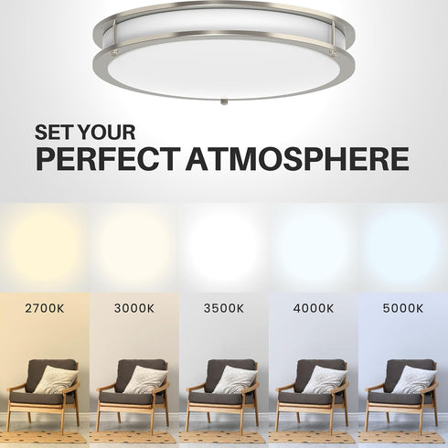 Dimmable 2700K 3000K 3500K 4000K 5000K 5 1 14 Inch) DYMOND LED Ceiling Light Flush Mount Adjustable Lighting from Warm