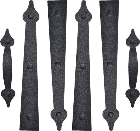 SANKINS Garage Door Magnetic Decorative Hardware Carriage Accents Faux Hinges Handle Kit Curb Appeal Decor,Pack of 1,Color Black by SANKINS