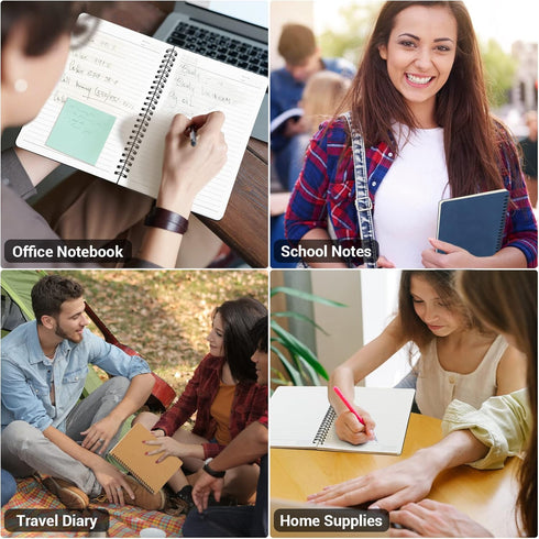 EUSOAR Students Ruled Spiral Notebook, A5, 3 Packs, 5.5" x 8.3", 120 Pages Lined, Travel Writing Notebooks, 3 Colors
