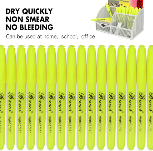 Highlighters Bulk Pack, 108 Count, Chisel Tip Fluorescent Yellow, Ideal for Kids and Adults Office School Supplies
