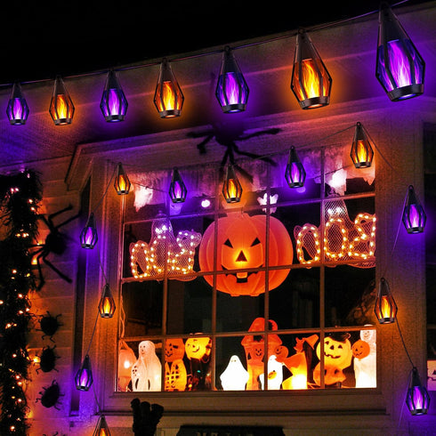42ft 15 42ft) Flacchi Solar Flame String Lights - LED Lights Outdoor Solar String Lights for Garden Patio Halloween