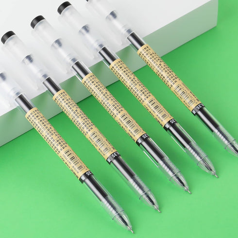 RIANCY Gel Ink Pen, 24 Pcs Japanese Style Liquid Ink Rollerball Pens, Quick Drying 0.35mm Ultra Fine Point