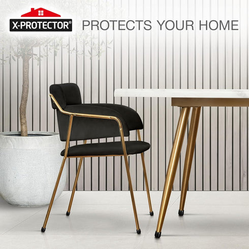16 1" X-Protector Rubber Chair Leg Caps - PCS Non-Slip Rubber Feet - Black Chair Leg Covers - Keep Furniture in Place!