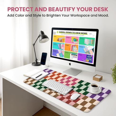 ZapDesk 35.4" 15.7" Large Mouse Pad for Desktop, Cute Desk Mat Pad Protector for Work & Gaming, Aesthetic Pretty