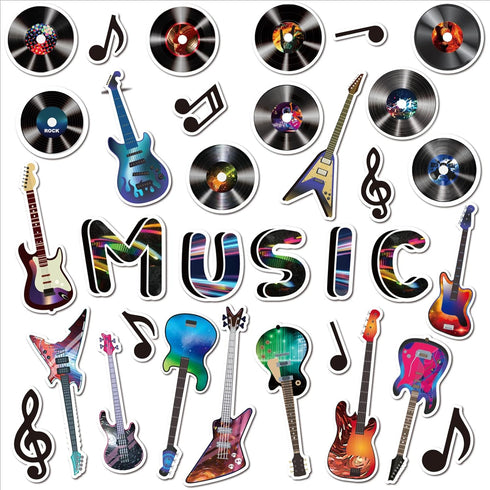 Back to School Musical Notes Rock Record Cutouts, Music Party Classroom Decorations for Kids