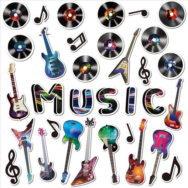 Back to School Musical Notes Rock Record Cutouts, Music Party Classroom Decorations for Kids