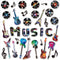 Back to School Musical Notes Rock Record Cutouts, Music Party Classroom Decorations for Kids