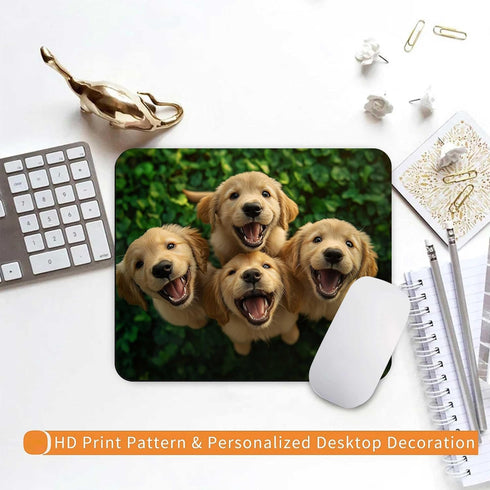 PIDAY Cute Golden Retriever Mouse Pads for Desk, Dog Gaming Mousepad Office Decor Accessories,Travel Mousepad