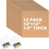 PATIKIL 12" x 12" Cork Board Tiles, 12 Pack Square Bulletin Board with Self Adhesive and Push Pin Clips for Home &