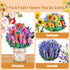 Ethanberg 3 Pack 3D 3D Paper Flower Pop Up Cards, Carnation Sunflower Lavender Flower Bouquet Greeting Cards, Flowers