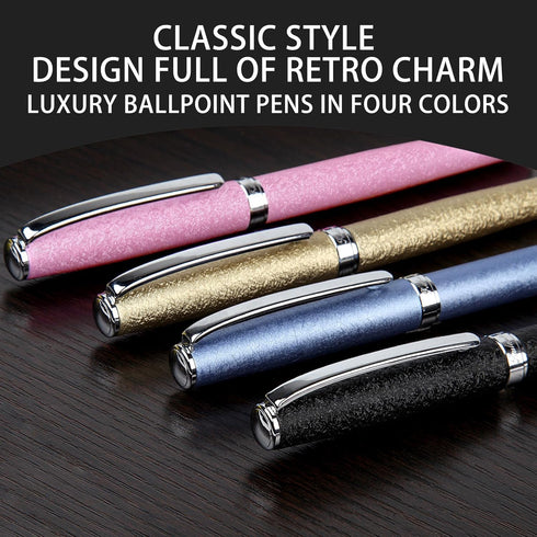 Nice Luxury Pen with Case, Fancy Ballpoint Pen, Smooth Writing Experience, Gift Box with 0.5mm Black Extra Refill (Pink)
