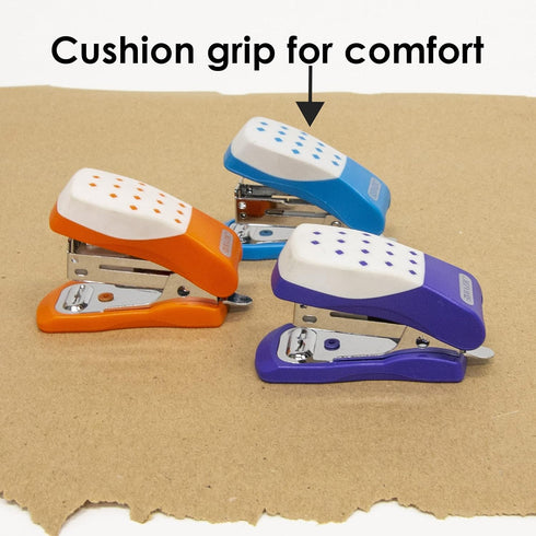 BAZIC Mini Stapler with 500 Staples, Built-in Staple Remover, Soft Grip, Portable Small Staplers for Home Office