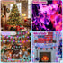 4-Pack 66.6ft 200 34-Color 4th Pooqla Color-Changing String Lights, LED with Remote, Twinkle Lighting for Indoor