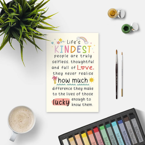 Bewoow Appreciation Card, Lifes Kindest People Heartfelt Thank You Card for Selfless, Thoughtful, Loving Individuals
