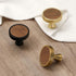 2 Pcs Bronze Walnut Round Drawer knob Zinc Alloy Base pulls Cabinet Handles