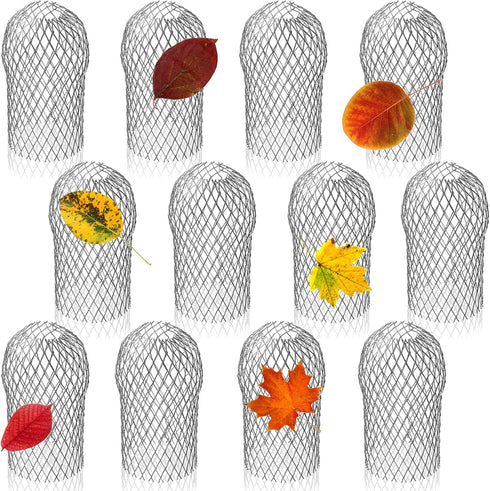 DEAYOU 12 Pack Gutter Guard Strainer, Rustproof Downspout Rain Protector for Leaf Debris Blockage