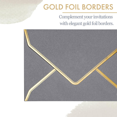 Invitation Envelopes, 60-Pack 4x6, Gold Foil Bordered Colored Envelopes, A4, 4 1/4 x 6 1/4 Inches