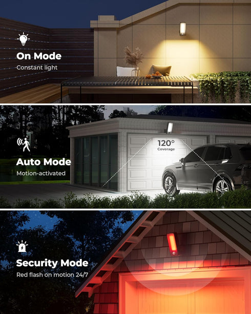 10000mAh 3 Dimmable 3CCT, Motion Sensor Outdoor Light, Rechargeable Battery Operated Outdoor Light with Remote, Modes