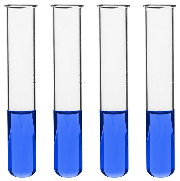 EISCO 24PK Test Tubes, 50ml Borosilicate 3.3 Glass, 1.2mm Thick Walls, Beaded Rim, Superior Heat & Chemical Durability,
