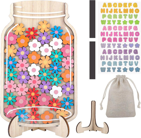 Fyguard 45Pcs Magnetic Reward Jar for Kids, Large 9.8" Flower Magnetic Reward Jars,