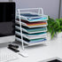 Mind Reader 5-Tier Paper Tray Desktop Organizer File Storage Metal Mesh White