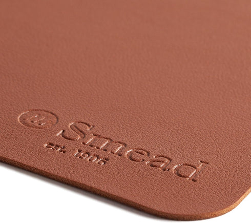 Smead Desk Pad, Vegan Leather Mat with Non-Slip Faux Suede Backing, Perfect Desk Organizer for Office Decor (Saddle)