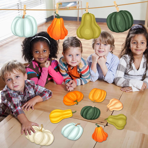 Lucleag 45 PCS Pumpkin Cutouts - Bulletin Board Decoration for Thanksgiving Fall Autumn School Classroom